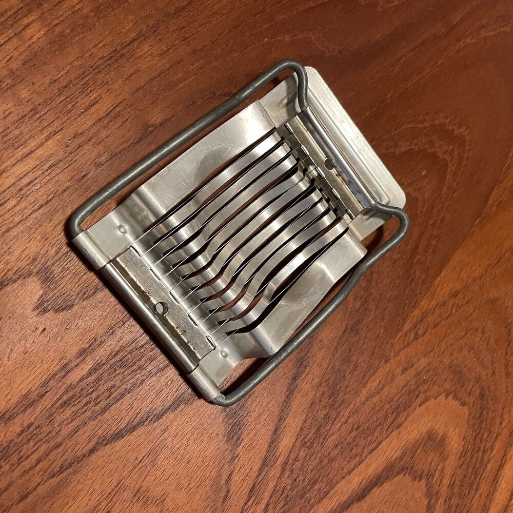 Vintage Collectible Aluminum Hard Boiled Egg Slicer Kitchen Gadget